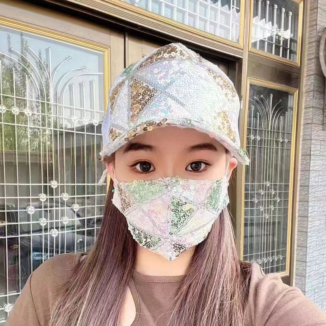Wholesale Summer mesh sequin hat women's breathable sun hat travel fashion all-match baseball cap